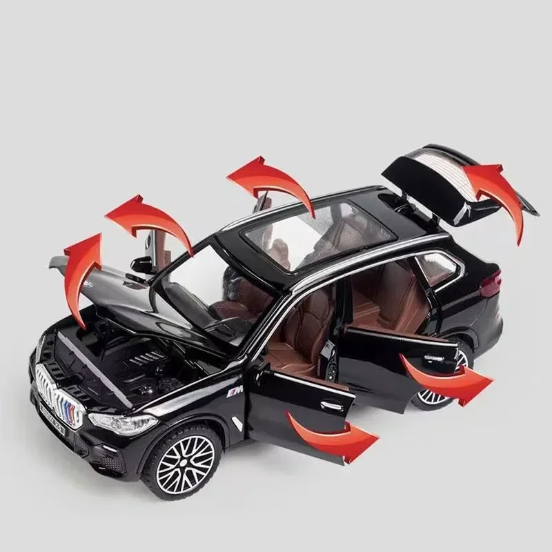 1:32 BMW X5 SUV Alloy Car Model Diecasts Metal Toy Vehicles Car Model High Simulation Collection Sound Light Childrens Toy Gift