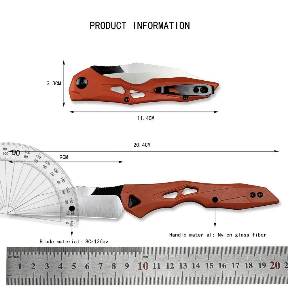 Folding Pocket Knife KS 7650 Launch 13 8Cr13Mov Blade Nylon Fiber Handle Outdoor Hunting Flipper Knives EDC Tools Gift