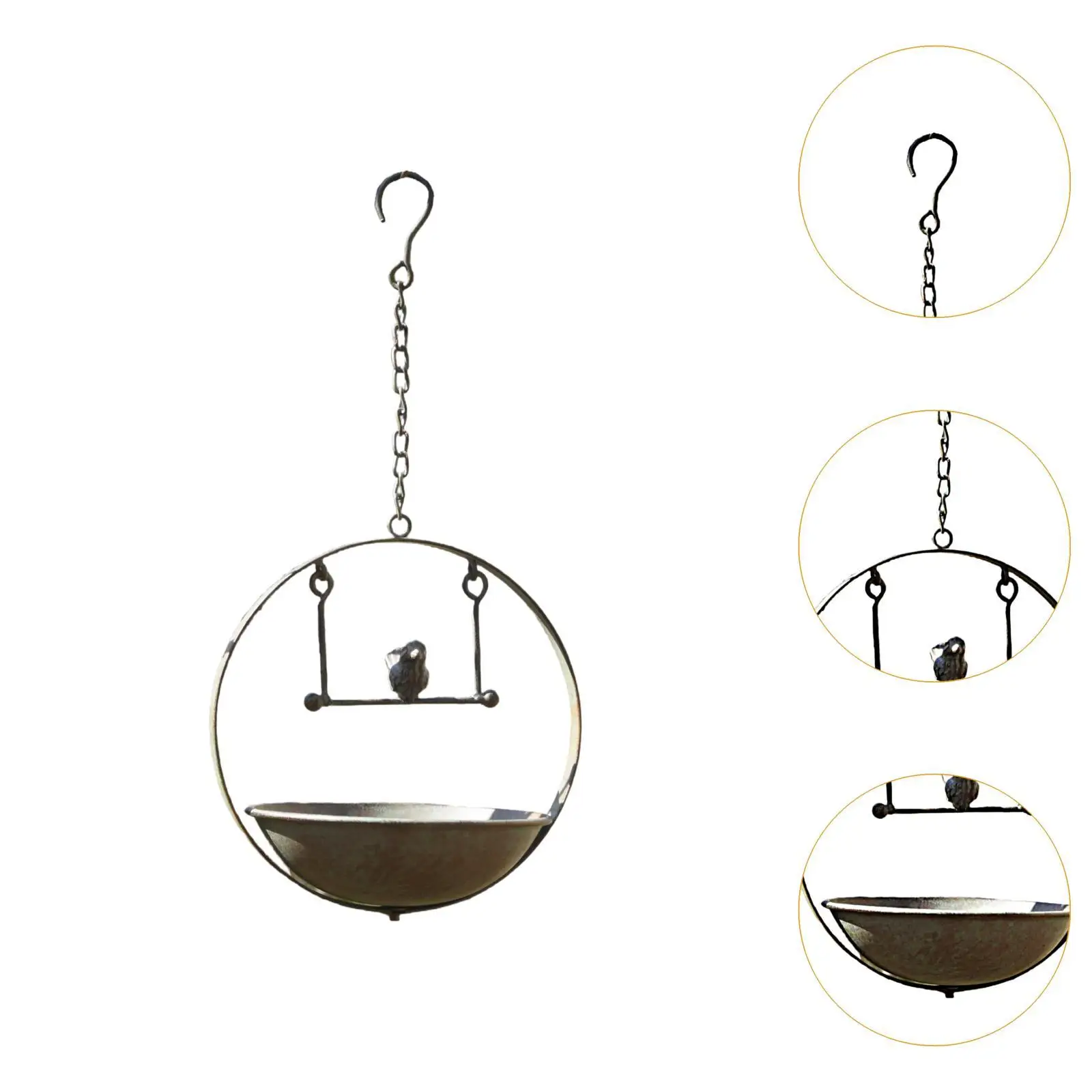 في الهواء الطلق معلقة المعادن الطيور المغذية قوي طول 48 سنتيمتر تنوعا ل ساحة ديكور معلقة زارع الطراز القديم حديقة الديكور #5