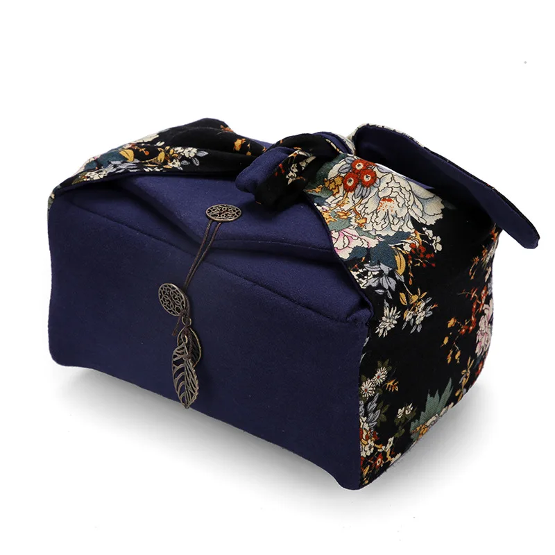 Cotton and Linen Travel Bags, Portable Teaware Organizer, Outdoor Handbag, Cup Protective Storage Bag