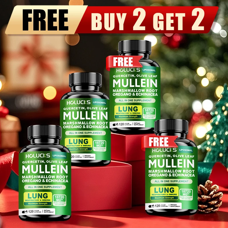 

Buy 2 Get 2 Free! Pure Mullein Leaf Extract Capsules, Support Respiratory Health, Soothes Throat, Immune Defense, Lung Health