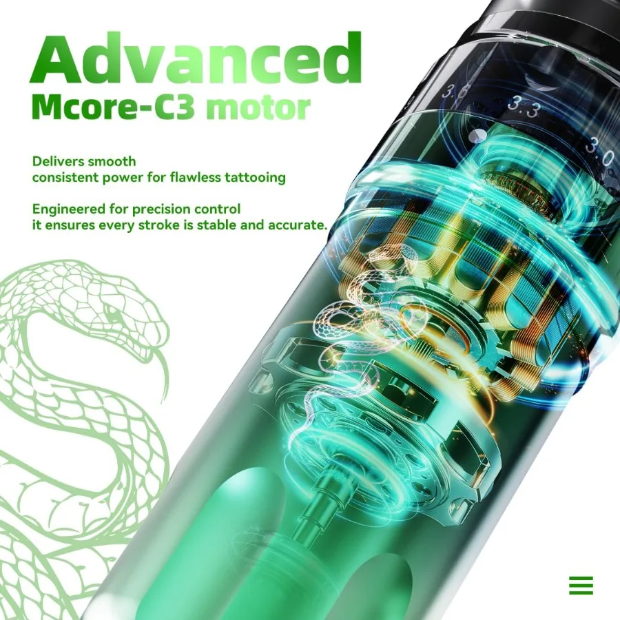 Cordless Tattoo Machine Gun Pen with Foldable Design for Professional Skin Art Powered by HighPerformance McoreC3 Motor and 300 - Image 3