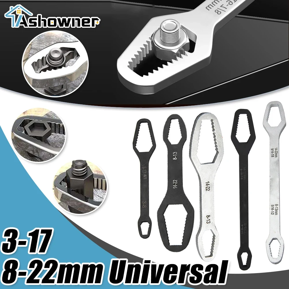 Universal Torx Wrench 3-17/8-22mm Self-tightening Adjustable Board Double-head Torx Spanner Multi-purpose Hand Tools for Factory