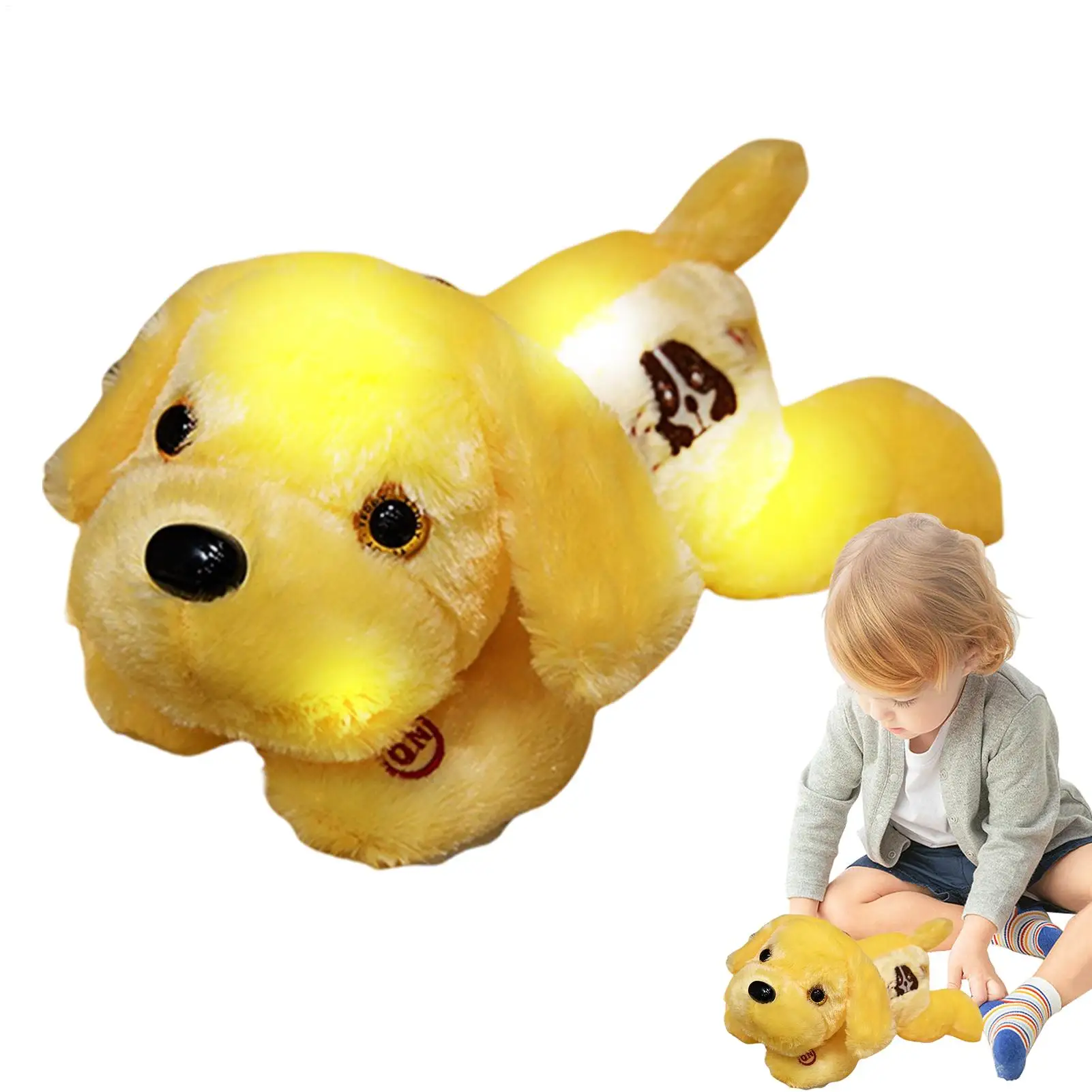 

Светодиодный плюшевый ночник в виде собаки, 14 дюймов, креативный ночник, очаровательная мягкая плюшевая игрушка-собака со светодиодами для детей на Рождество