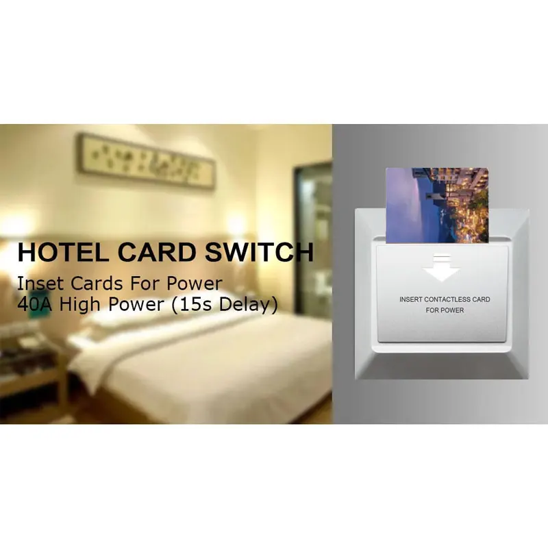 

10pcs Insert Arbitrary Card Switch Use For Hotel /Rental Housing Energy Saving Any Card Work 220V 8000W 40A 15s Time Delay