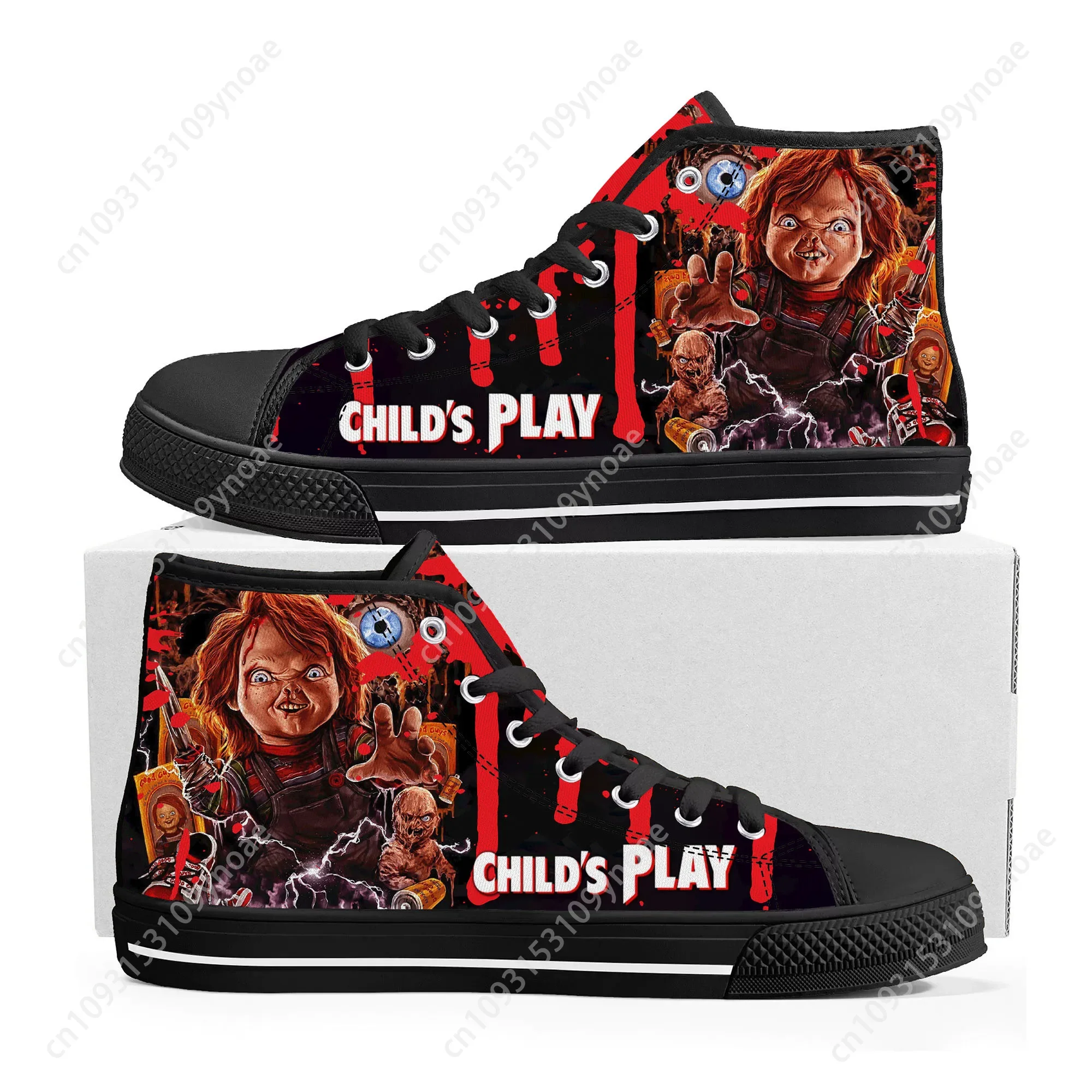 

Horror Movie Childs Play Chucky High Top Sneakers Mens Womens Teenager Canvas Sneaker couple Shoe Casual Custom Made Shoes