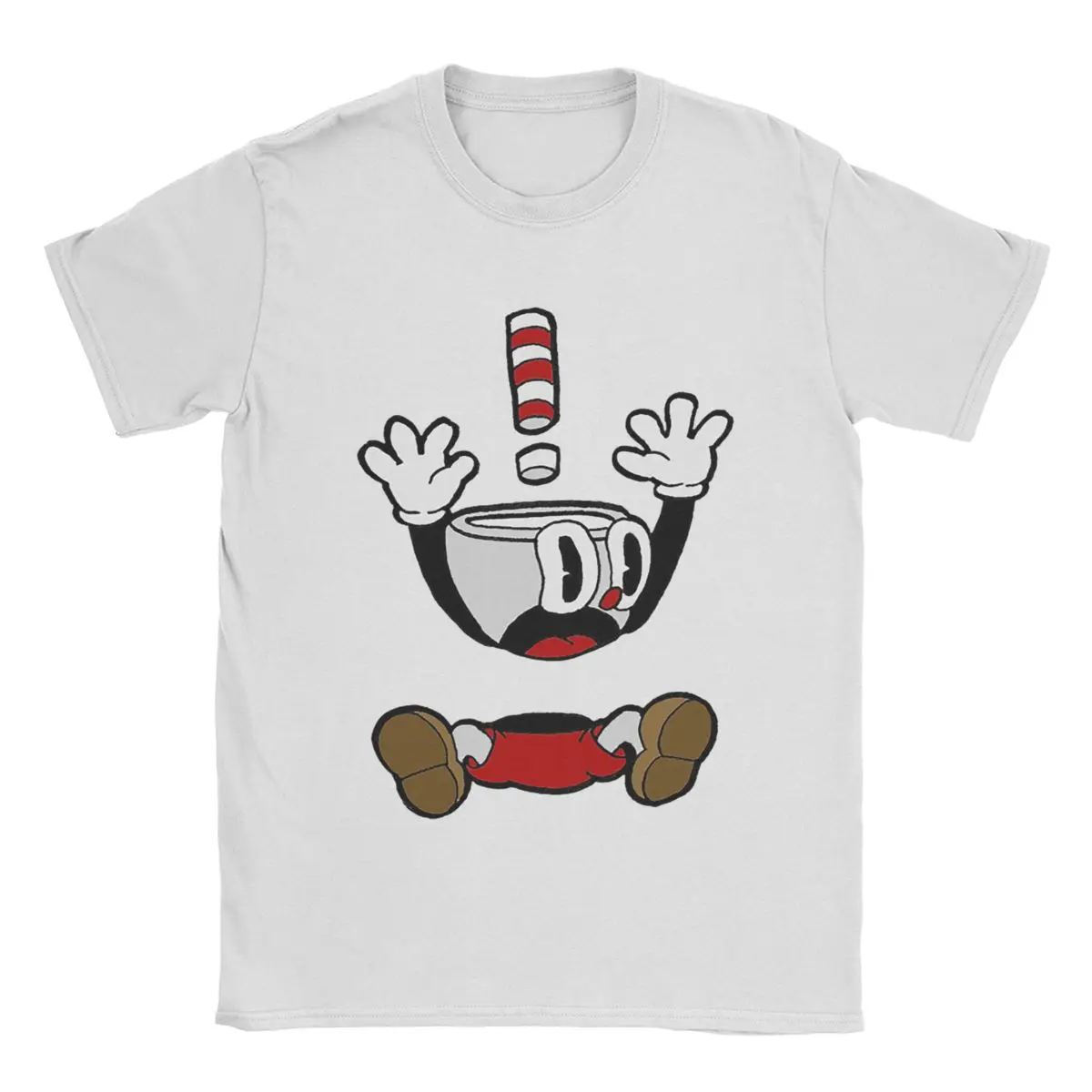 Cuphead And Mugman Anime T-Shirt for Men Creative 100% Cotton Tee Shirt Round Collar Short Sleeve T Shirt New Arrival Tops