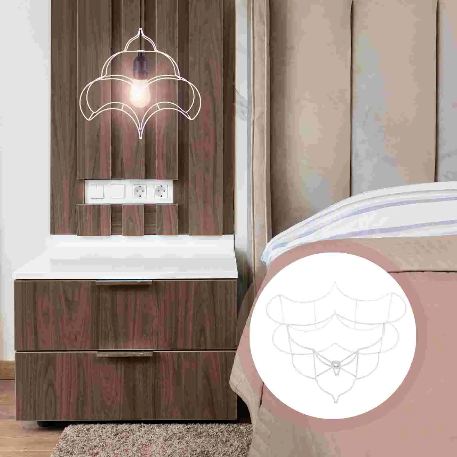 Shaped Light Stand Table Lights Frame Frames for DIY Lamp Shade to Weave Metal Cover Desk Iron Lampshade