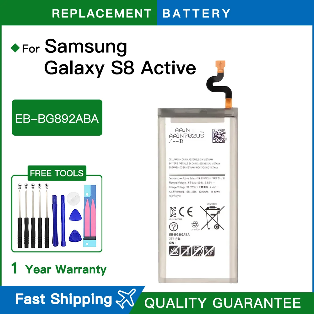 Brand new EB-BG892ABA 4000mAh For Samsung Galaxy S8 Active SM-G8920 G892F G892A G892L G892 G892V SM-G892L Batteries +Tools