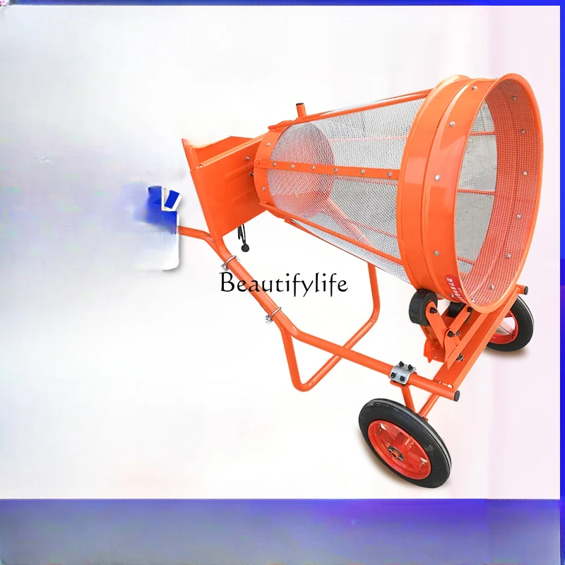 Electric Small Hand Push Sand Sieving Machine Drum Cylinder Building Vibration Sand Sieving Machine 220V