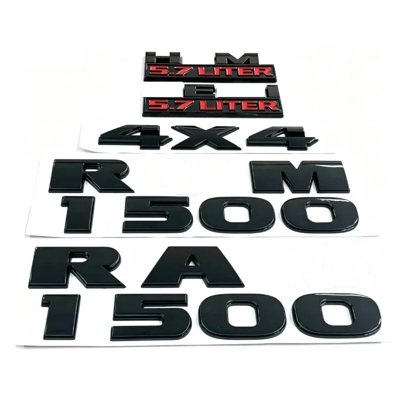 ABS Emblem Car Stickers For Ram 1500 2500 5.7 Liter Hemi 4X4 Nameplate Charger Viper Magnum Caliber Journey Styling Accessories