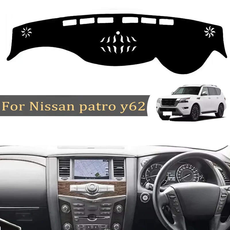 

Крышка приборной панели автомобиля, коврики от солнца, избегайте световых накладок, защитная приборная панель для моделей Nissan Patrol Y62 2010-2023