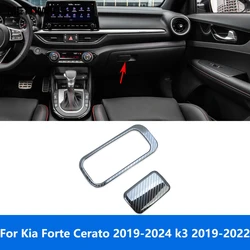 For Kia Forte Cerato 2019-2024 k3 2019-2022 Carbon Fiber Glove Box Door Handle Bowl Cover Trim Sticker Accessories Car Styling