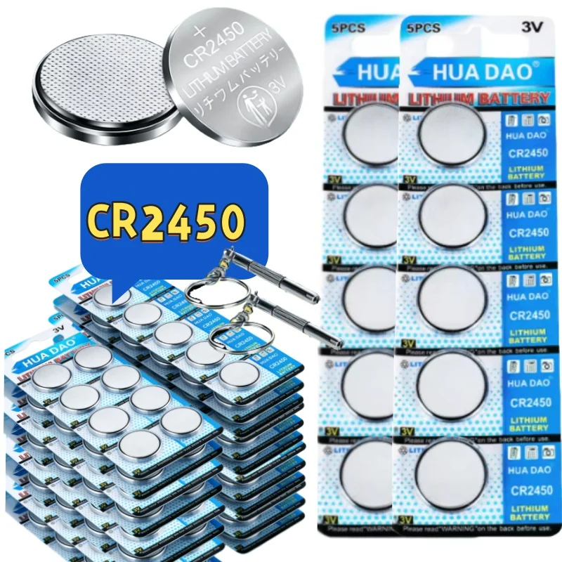 

Hot CR2450 3V Button Cell Batteries Lithium Battery DL2450 BR2450 LM2450 KCR5029 For Toy Car Key Remote Control Watch LED Light