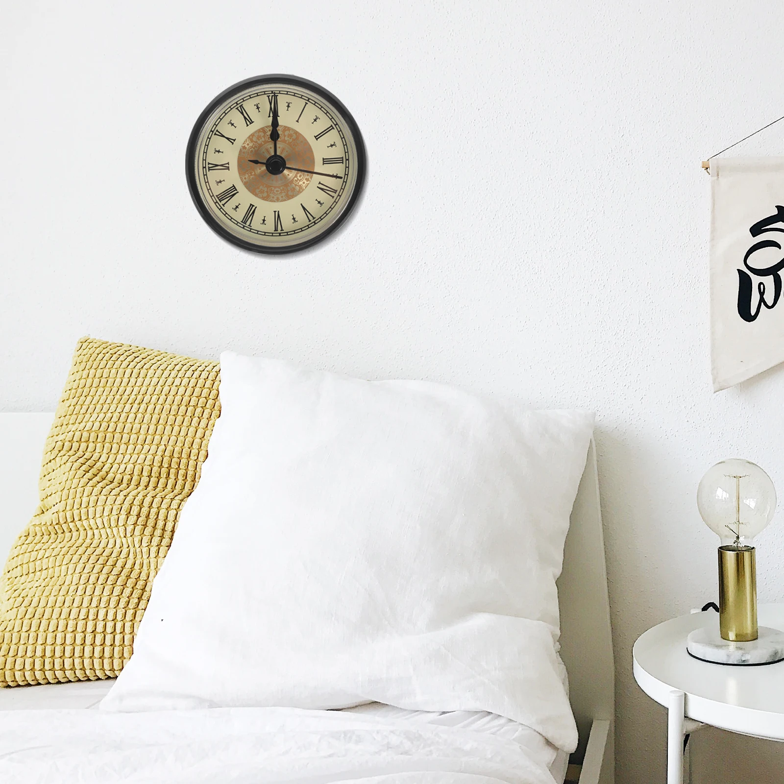 

Round Diy Head For Crafts Simple Numerals Smooth Bezel Miniature Clock Mechanism Wall Clock