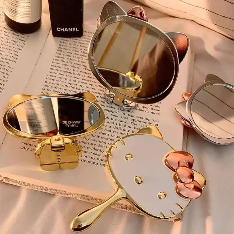 Hello Kitty Handheld Makeup Mirror Foldable Mini Cosmetic Mirror Portable Travel Makeup Mirror Beauty Vanity Accessory view 6