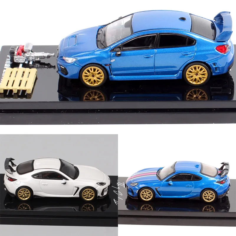 Escala 1/64 Subaru WRX EJ20 edición Final BRZ STl rendimiento modelo de coche deportivo Diecasts y vehículos de juguete Hobby Japón HJ64 motor