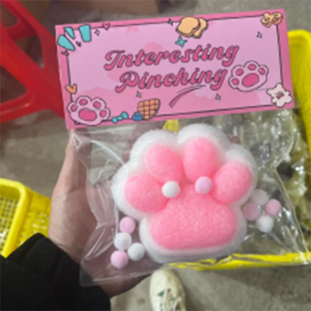 Sensory Toy Super Large Cat Paw Squeeze Toy Soft Kneading Cartoon Fidget Toy 3D Silicone Cat Paw Pinch Toy Children