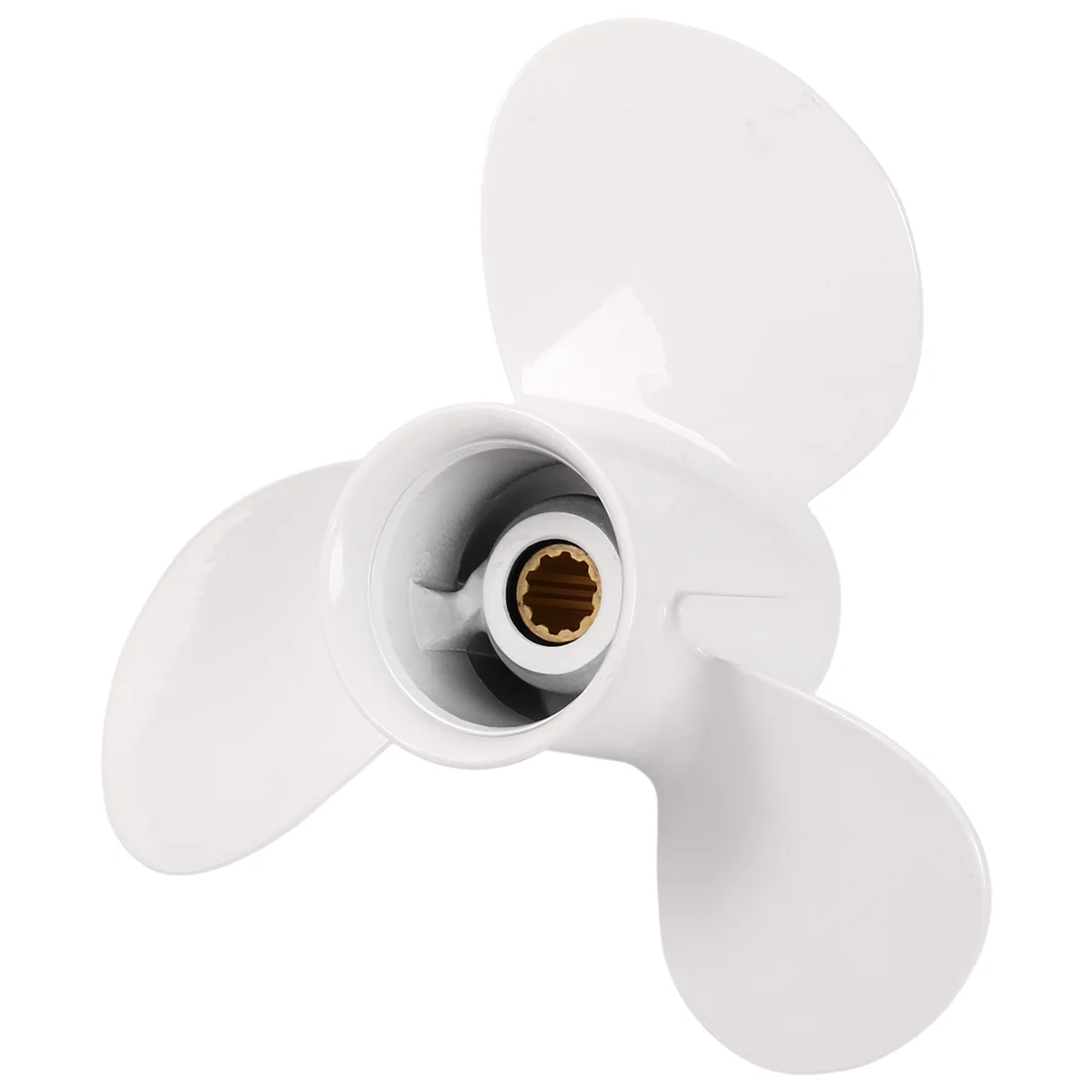 664-45949-02-El Marine Boat Outboard Propeller 9 7/8 X 13 For Yamaha 20-30Hp Right-Hand Rotation 3 Blades White