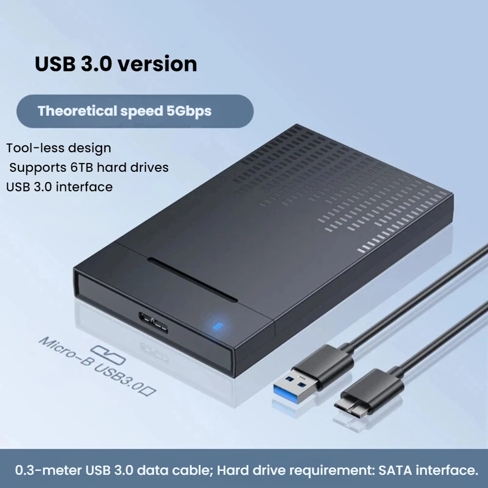 2.5 Inch Sata To Usb 3.0/Type C Hard Disk Enclosure/Box/Housing Up To 6Gbps External Hard Drive Enclosure SSD HD Case