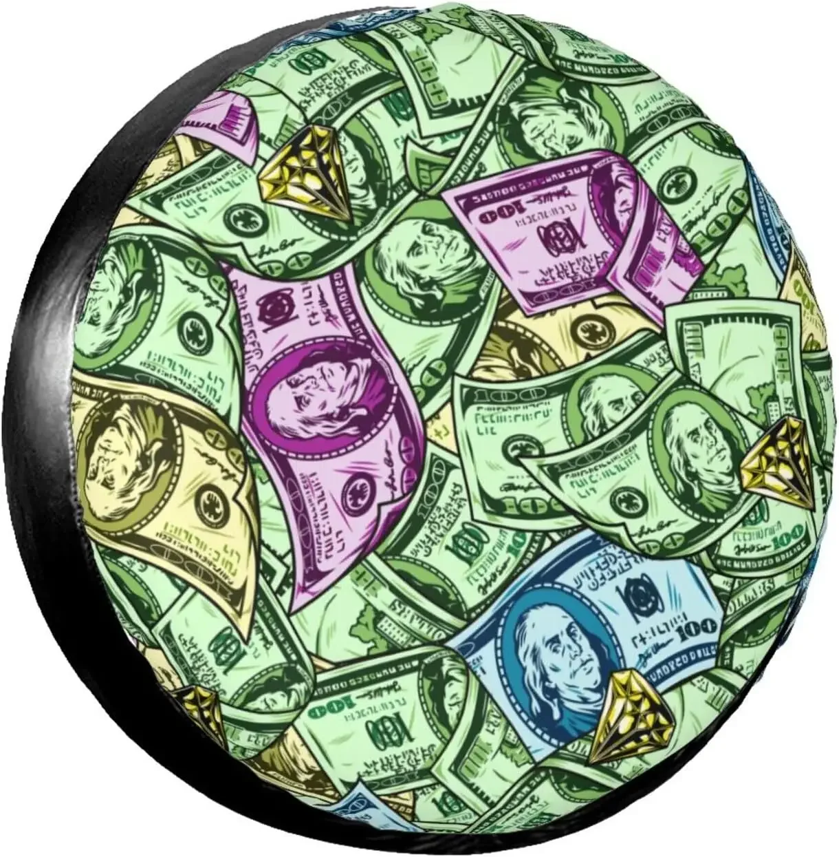 

Car Spare Tire Cover Dollar And Yellow Diamond Tire Cover Wheel Protectors Weatherproof Universal Fit For Trailer Rv SUV Truck