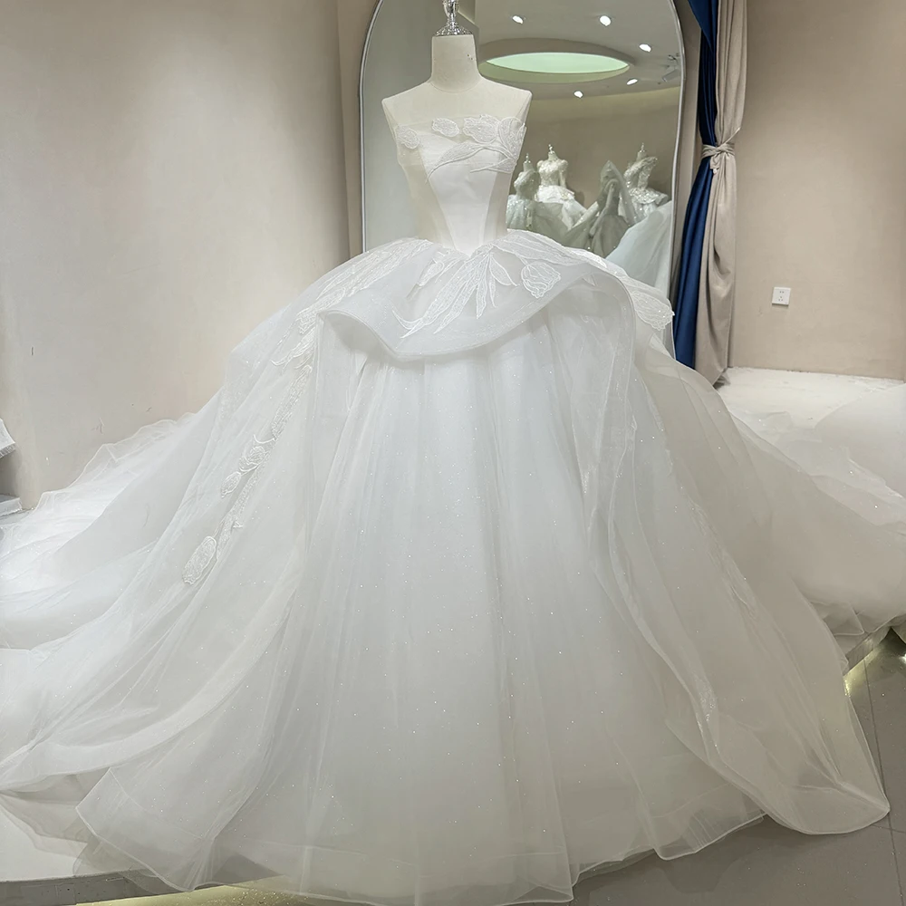 Vestido de novia elegante para novia con vestido de novia sin mangas de tul con cordones en la espalda فساتudenudenات jeh12] Personalizzato C