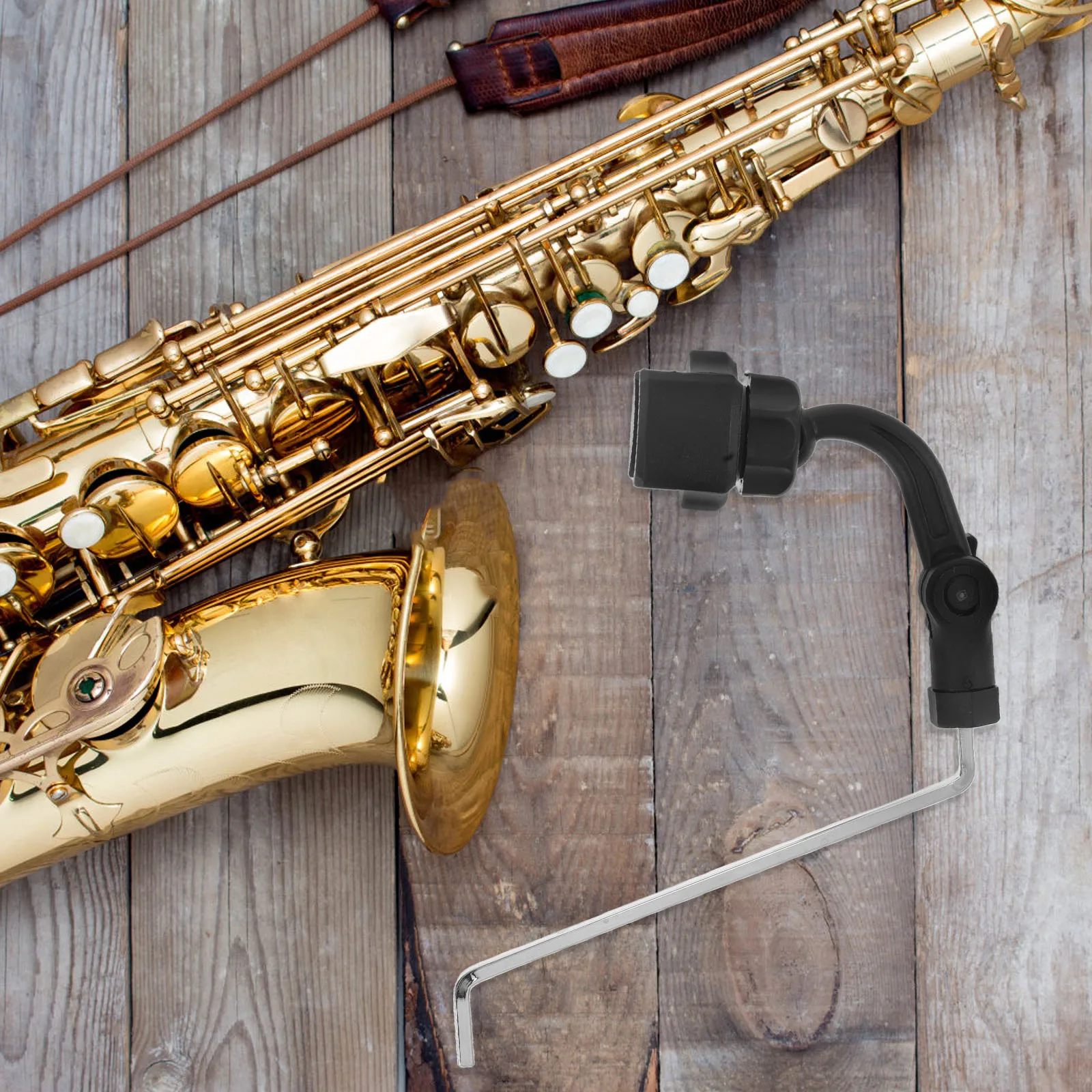 

Saxophone Cell Holder Clarinet Clamp Drum Microphone Clip Alto Accessory Music Black