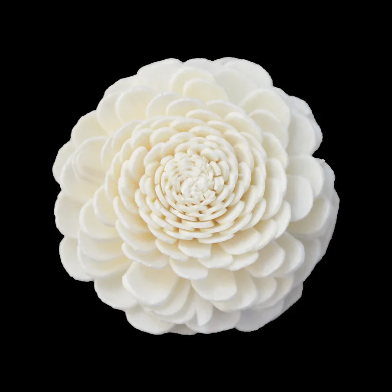 Chrysanthemum Sola Wood Flower for Fragrance Diffuser, Essential Oil Diffusing Accessories, Simulation Flower, 8.5/6/4.5cm 10Pcs