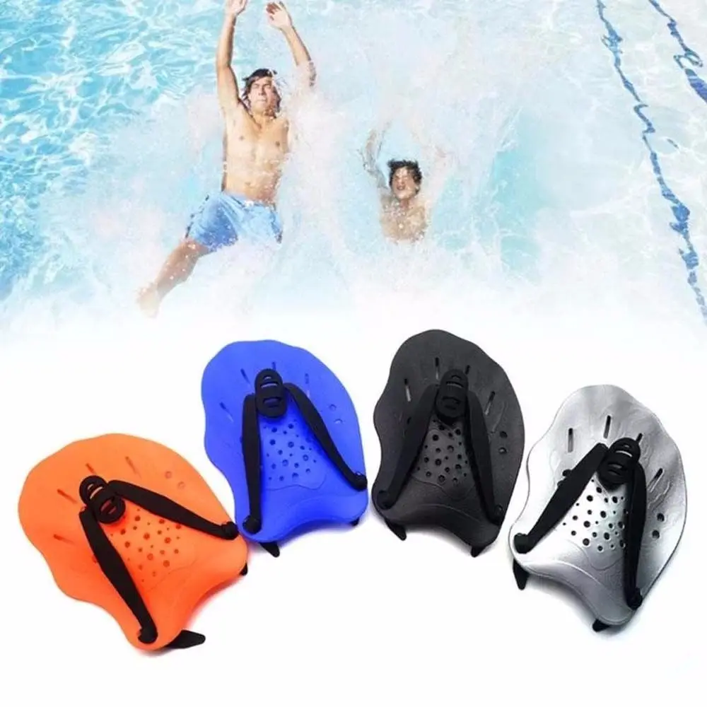 Adjustable Gloves Swimming Strokes Practice Training Frog Finger Swimming Paddles Hand Webbed Pad Fins Flippers Diving Palm