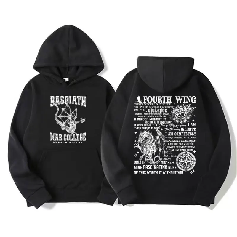 

Fourth Wing Basgiath War College Hoodies The Empyrean Series Dragon Rider Hoodie for Men Vintage Oversized Sweatshirt Streetwear