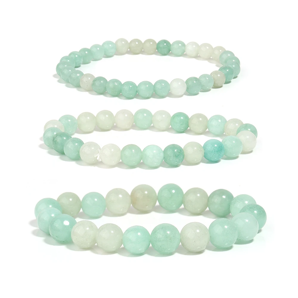 OAIITE Amazonite Bracelet for Men Natural Pure Amazon Bracelet for Women Classic Charm Relieves Anxiety Jewelry Gift for Family