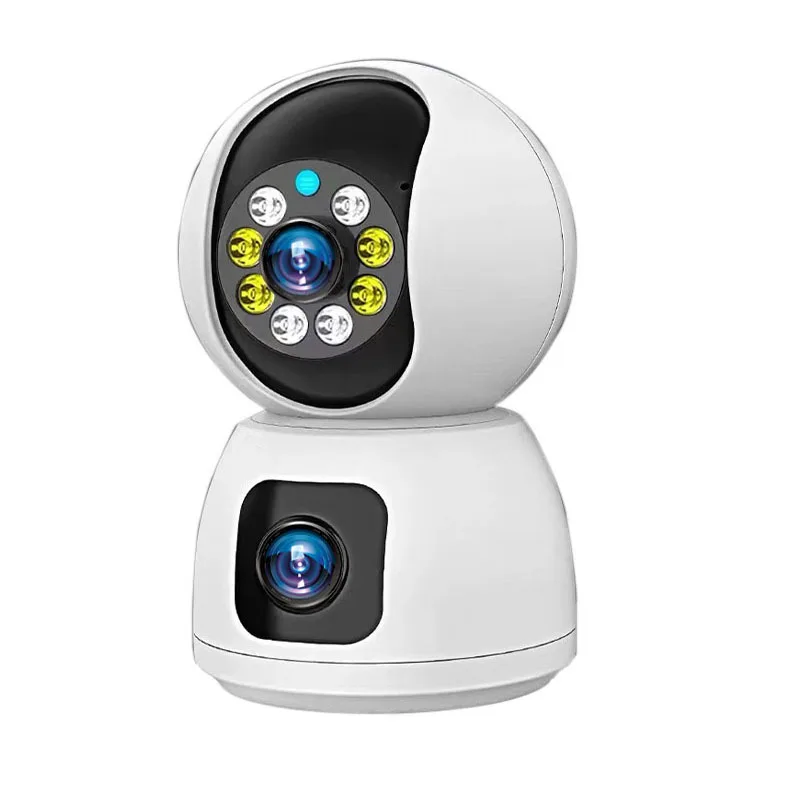 4MP O-Kam APP  Dual Lens Full Color PTZ IP Dome Camera  AI Humanoid Detection  CCTV Intercom Baby Monitor