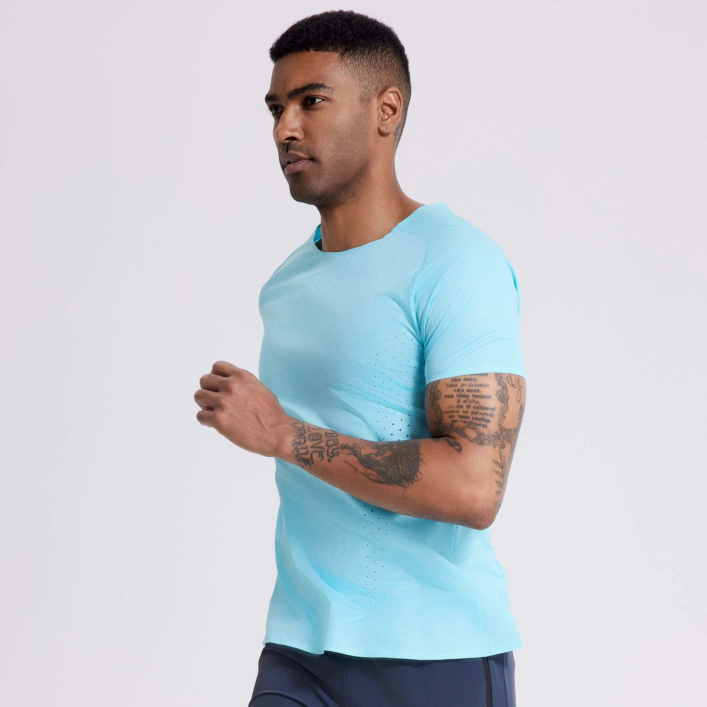 Men's Ultralight Short Sleeve Running Shirts Outdoor Sports Tops Tennis Hiking Gym Fitness T Shirts Clothes Breathable Quick Dry