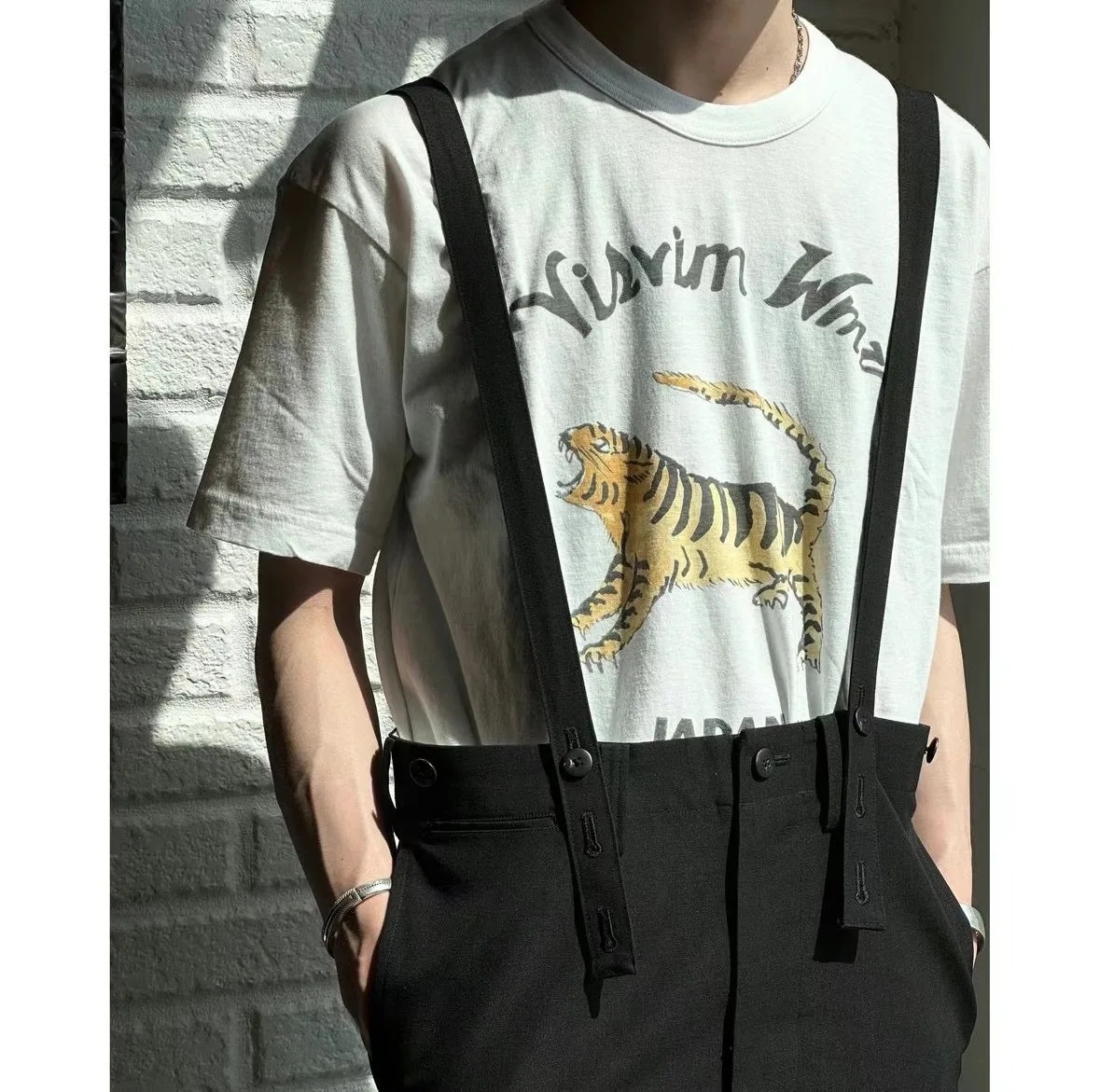 

Visvim 24Ss Tora ort Sve T-irt Long Staple Cotton Tiger Letter Print Casual Japanese Sle Men's T-irt Summer Faion
