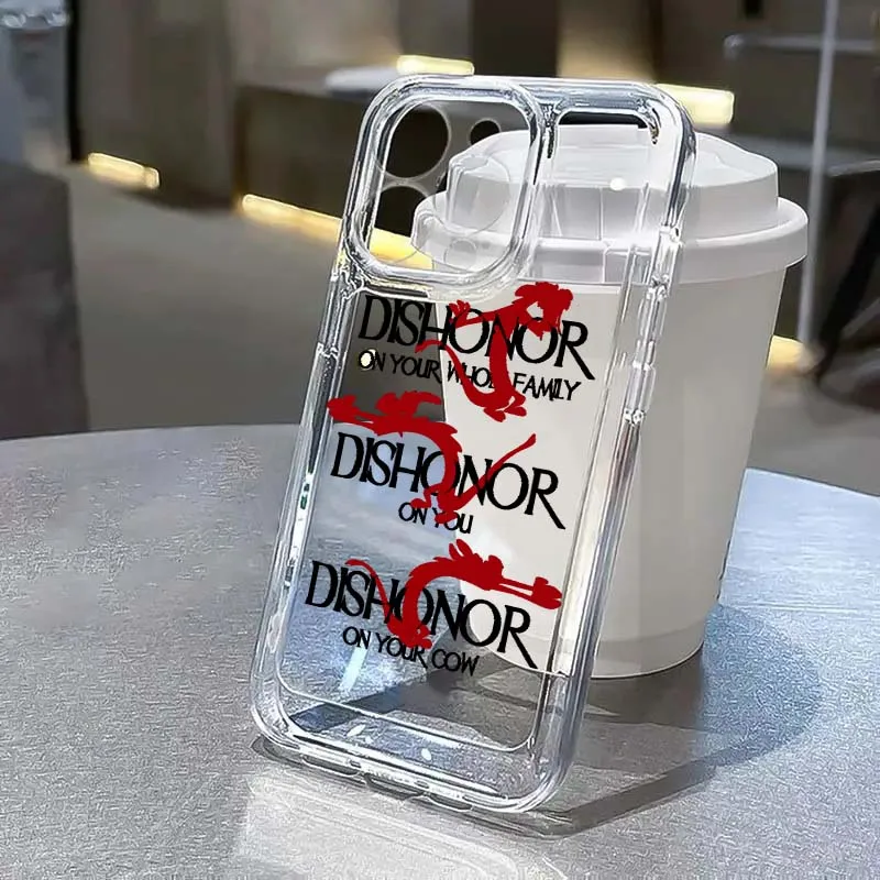 ديزني مولان موشو الكرتون قضية الهاتف لابل آيفون 17 الهواء 16e 16 15 14 13 12 11 ميني برو ماكس زائد غطاء ناعم شفاف #1