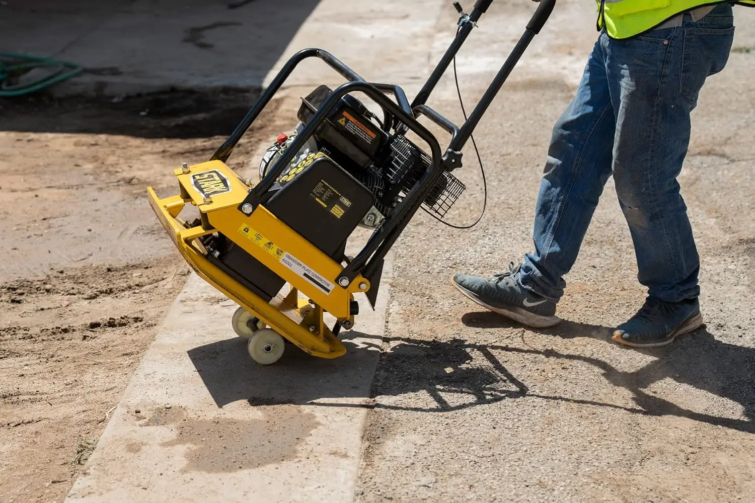 Stark EUA-Compactador de Placa Alimentado a Gás, Construção Vibratória Máquina Tamper Concreto, 6.5HP, 196cc, 21x21 em