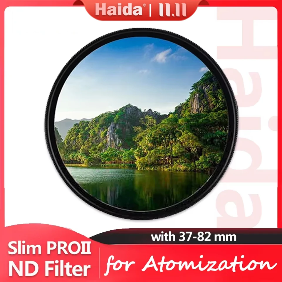 Haida Slim PROII Multi-coating Neutral Density Filter for Darkens Entire Image with 37/40/43/46/49/52/55/58/62/67/72/77/82mm