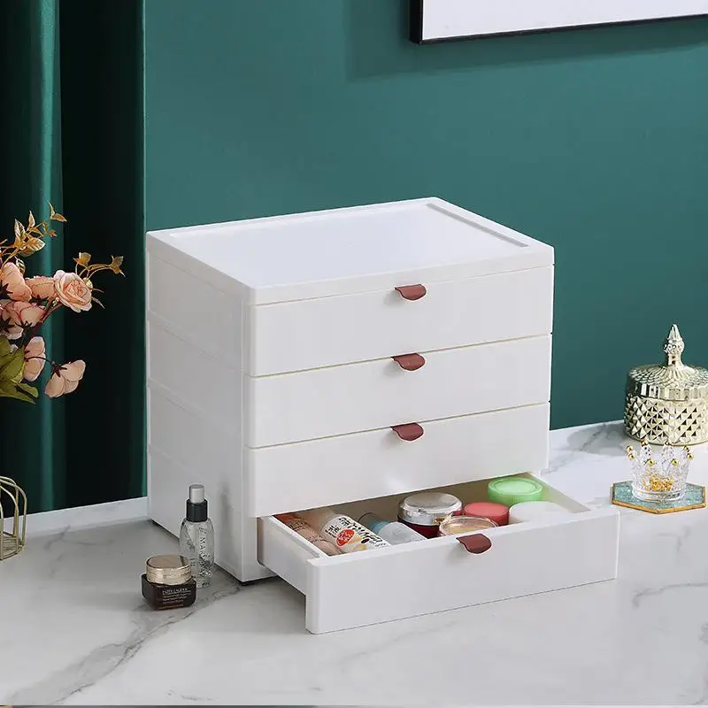Desktop Organizer Box Drawer Style Cosmetic And Skin Care Products Arrangement Box Student Room Management Solution Plastic M...