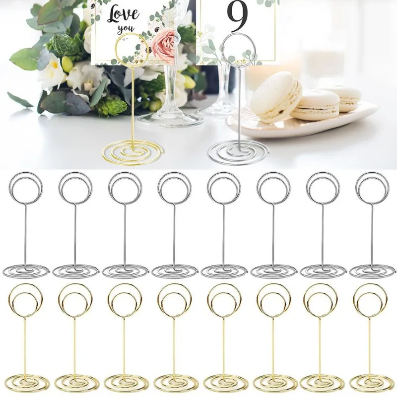 premium diamond & peacock round paper clip stand, desktop photo clamp wedding table number place card holder