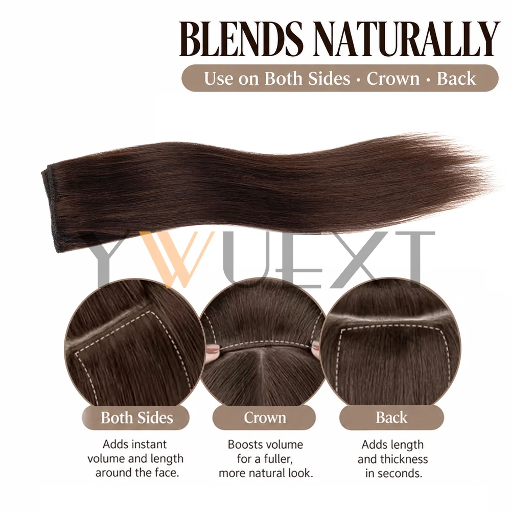Clip-In Human Hair Extensions 5pcs/Set 2 Clips for Each Hair Piece Quickly Boost Hair Volume  Various Color Options for Women