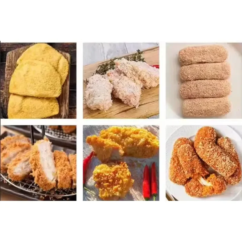 Automatic Burger Patty Crumb Coater Chicken Nuggets Batter Applicator Tempura Battering Continuous Flour Dipping Machine