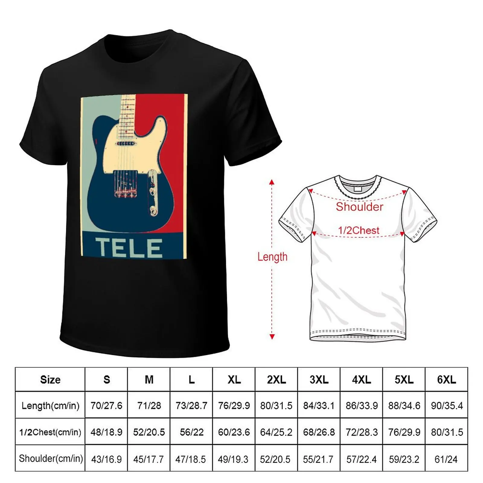 Telecaster electric guitar in poster style T-Shirt Basic Tee Shirt for Everyday Outfit