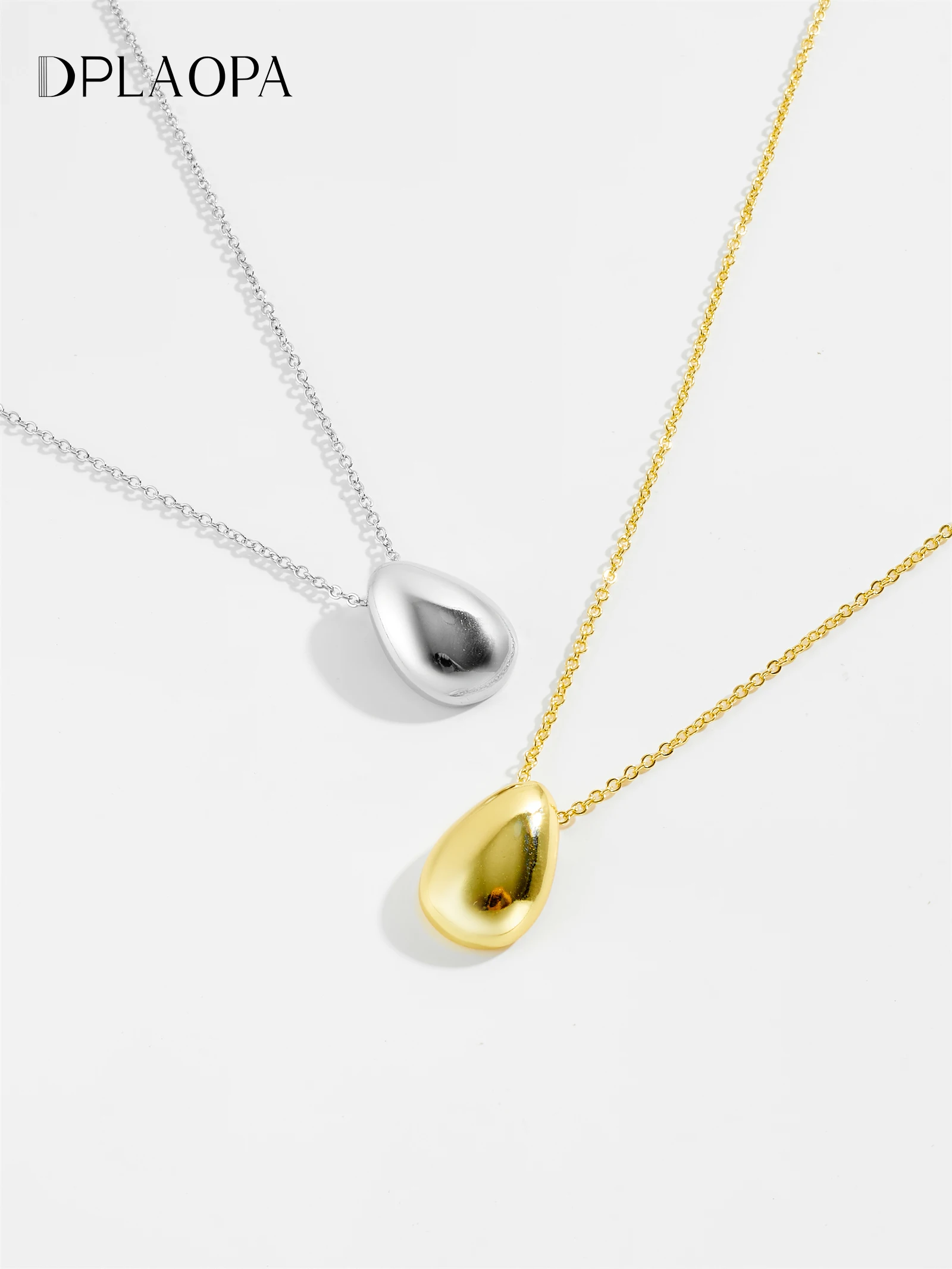 

DPLAOPA 925 Sterling Silver Water Drop Plain Long Chain Necklace Women 2026 Luxury Fine Jewelry Party Birthday Gift