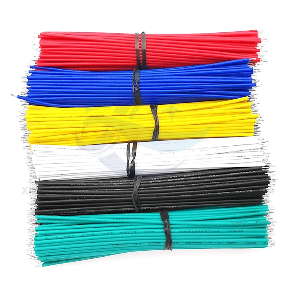 50pcs 26/24/22/20/18AWG# jumper welding cable UL1007 Wire connection cable Double-headed tinned wire PCB board welding cable