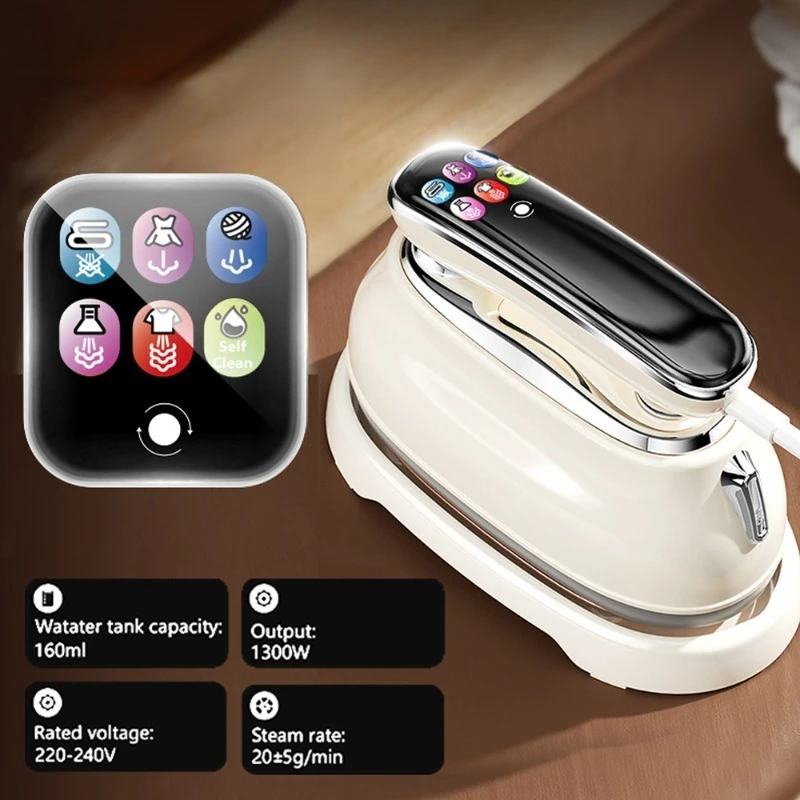 Handheld Garment Steamer LCD Display Smart 6‑Speed Adjustment Portable Clothes Ironing Machine Steam Iron for Household Travel