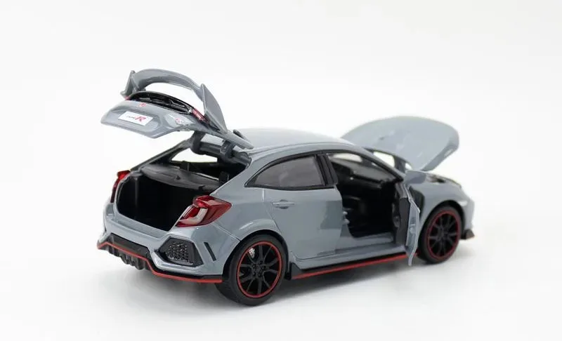 1/32 novo honda tipo r hatchback modelo de veículo de brinquedo liga fundida som luz puxar para trás carro esportivo brinquedos para presentes