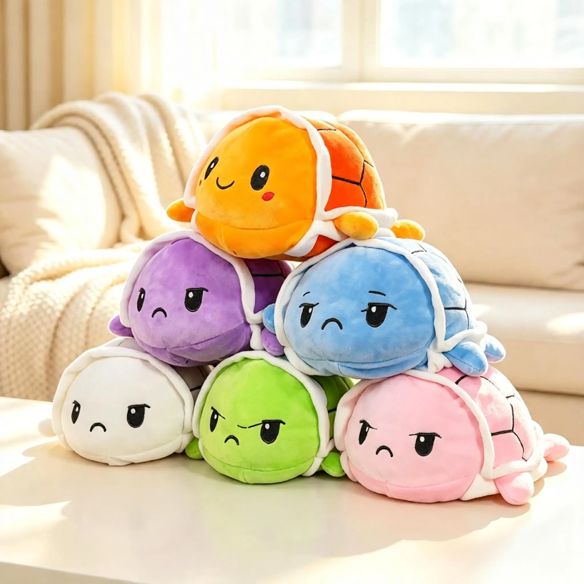 Cute Reversible Turtle Plush Doll 6 Colors Little Stuffed Animal Soft Plush Toy Home Sofa Decoration Boy Girl Kids Birthday Gift