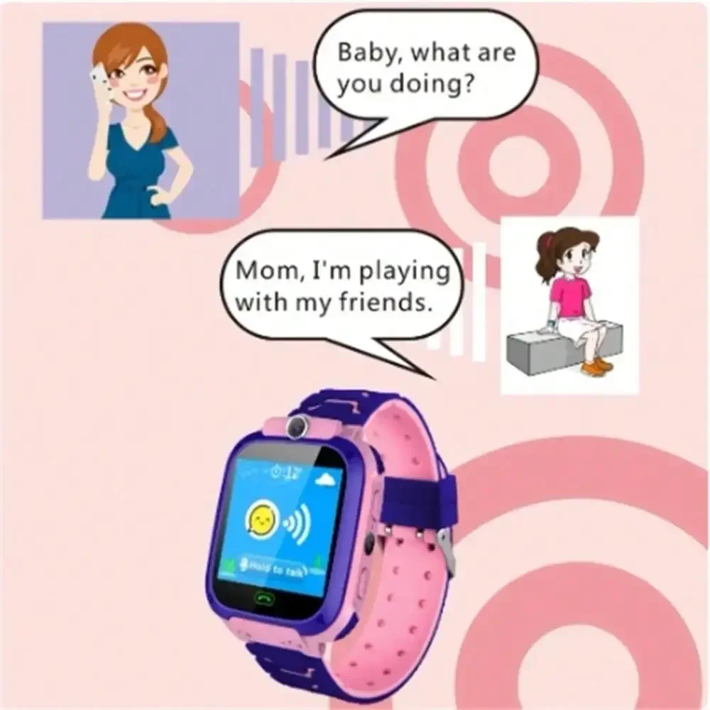 Q12 Kids Smart Phone Watch SOS Call Back LBS Location With Math Game 12 Languages Voice Chat Children Smartwatch Boys Girl Clock