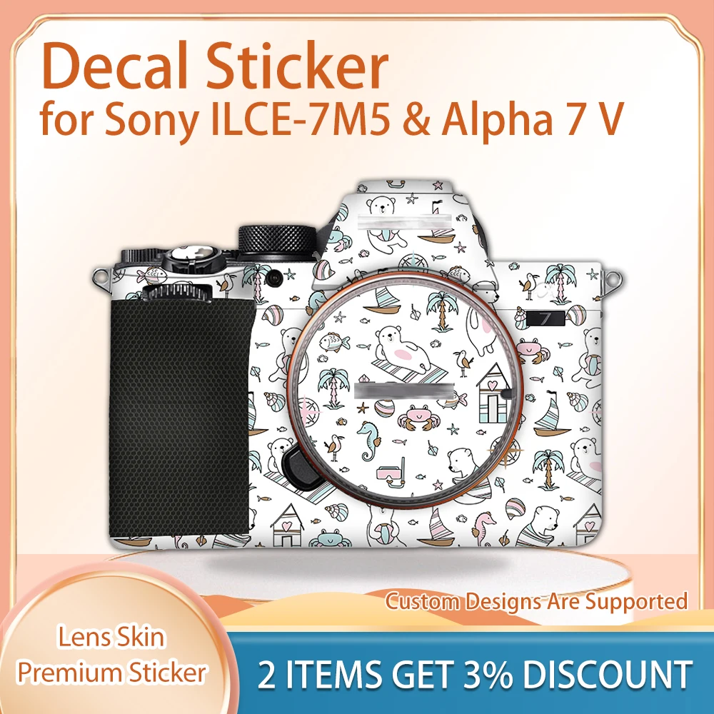 Decal Skin A7M5 Skin Wrap Covered A7M V Protective Film Cover Film for Sony ILCE-7M5 & Alpha 7 V Camera Skin Decal