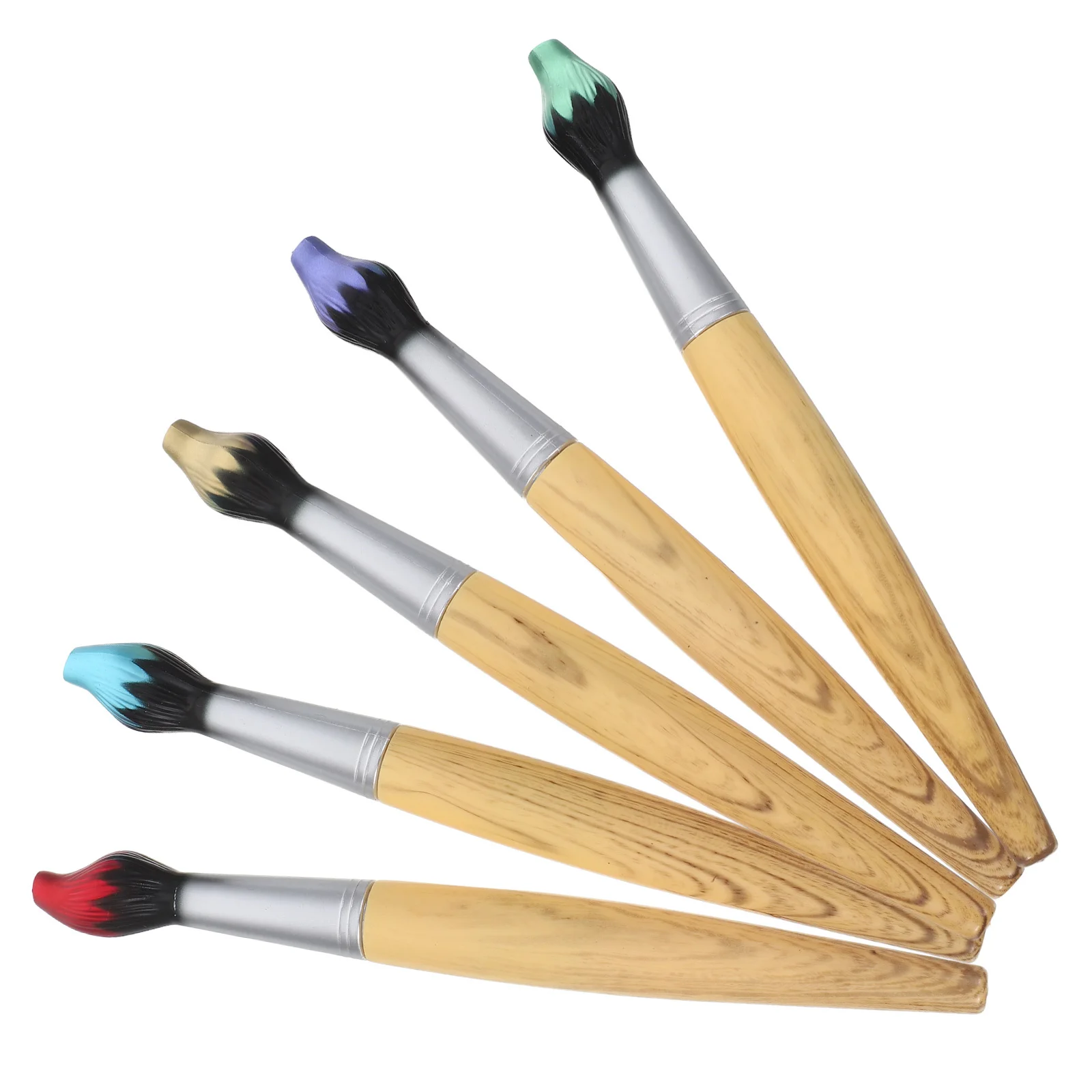 

5Pcs Multi-Function Wood Ballpoint Pens Unique Stylish Design Extra Smooth Ink Lightweight Convenient Writing Tool Household